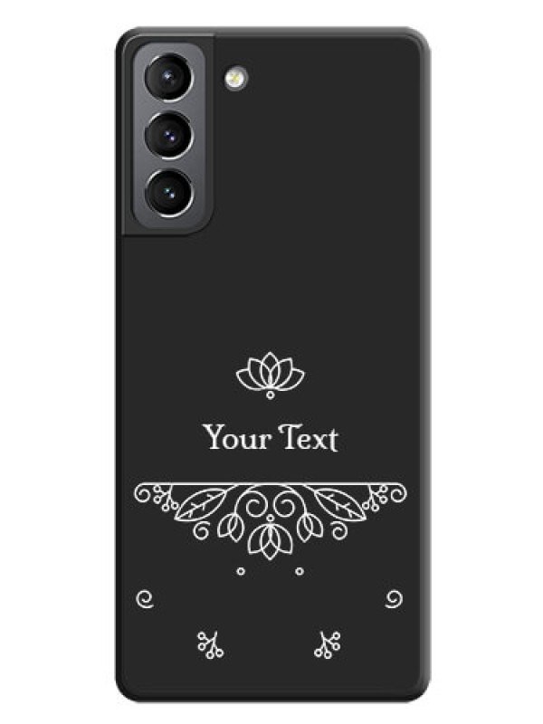 Custom Lotus Garden Custom Text On Space Black Personalized Soft Matte Phone Covers -Samsung Galaxy S21