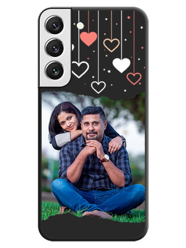 Custom Love Hangings with Splash Wave Picture on Space Black Custom Soft Matte Phone Back Cover - Galaxy S22 5G