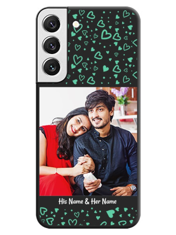 Custom Sea Green Indefinite Love Pattern on Photo on Space Black Soft Matte Mobile Cover - Galaxy S22 5G