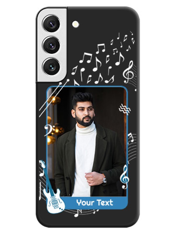 Custom Musical Theme Design with Text on Photo on Space Black Soft Matte Mobile Case - Galaxy S22 5G