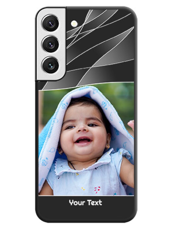 Custom Mixed Wave Lines on Photo on Space Black Soft Matte Mobile Cover - Galaxy S22 5G