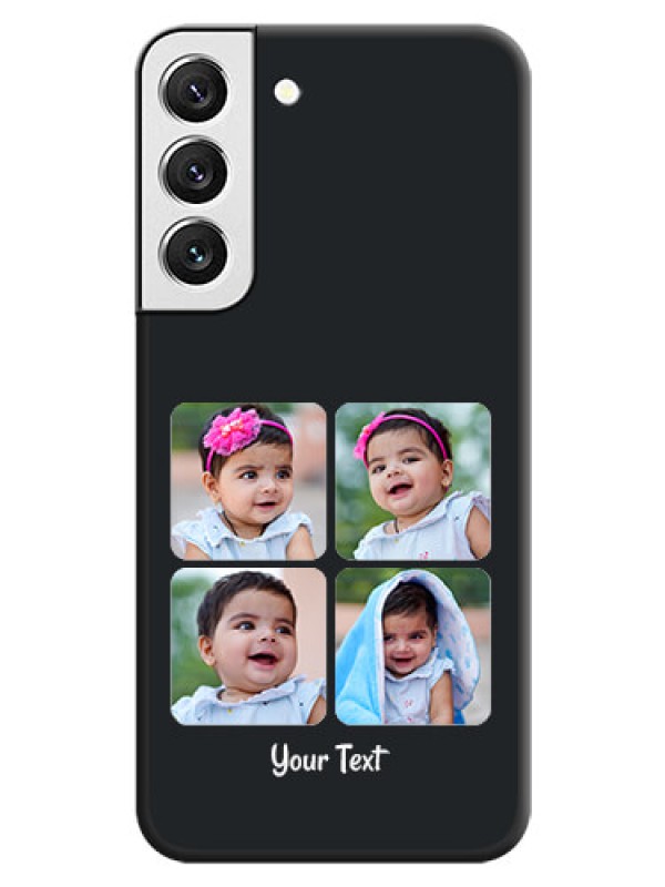 Custom Floral Art with 6 Image Holder on Photo on Space Black Soft Matte Mobile Case - Galaxy S22 5G