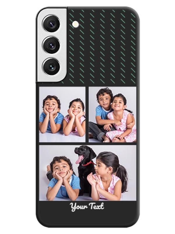 Custom Cross Dotted Pattern with 2 Image Holder on Personalised Space Black Soft Matte Cases - Galaxy S22 5G