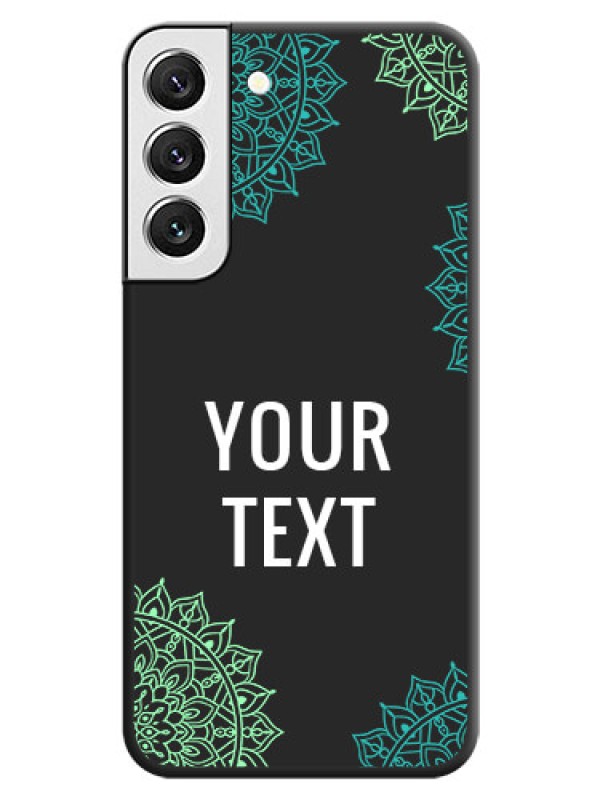 Custom Your Name with Floral Design on Space Black Custom Soft Matte Back Cover - Galaxy S22 5G