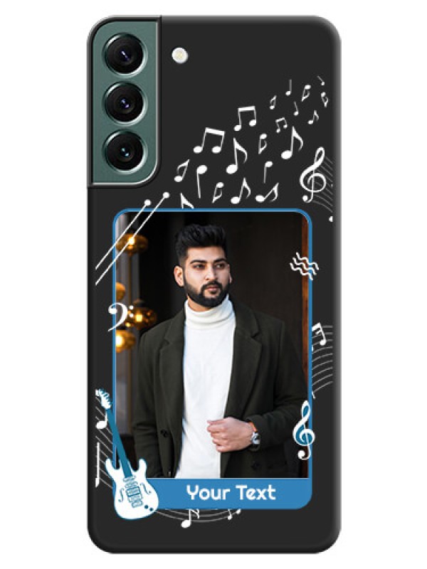 Custom Musical Theme Design with Text on Photo on Space Black Soft Matte Mobile Case - Galaxy S22 Plus 5G