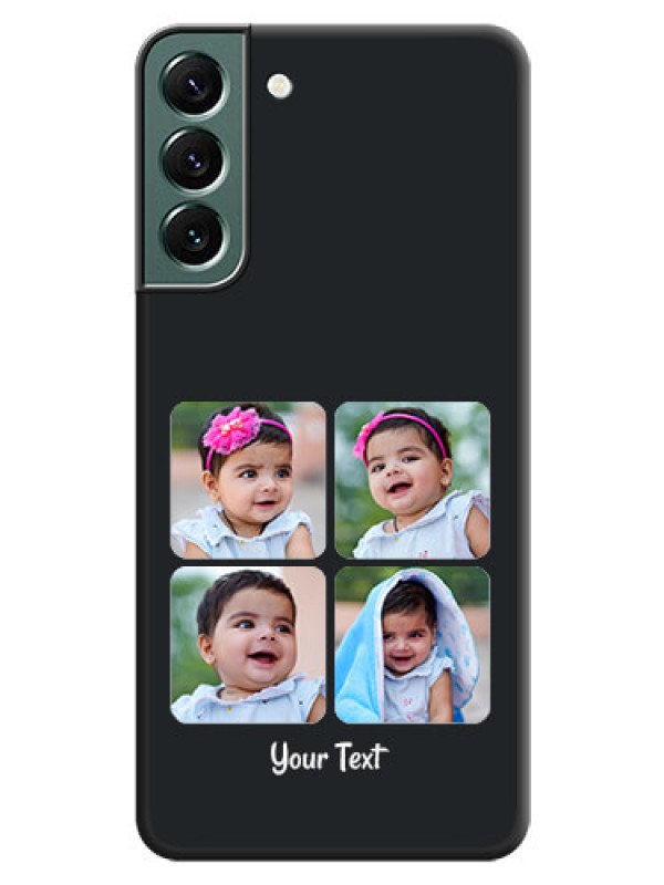 Custom Floral Art with 6 Image Holder on Photo on Space Black Soft Matte Mobile Case - Galaxy S22 Plus 5G