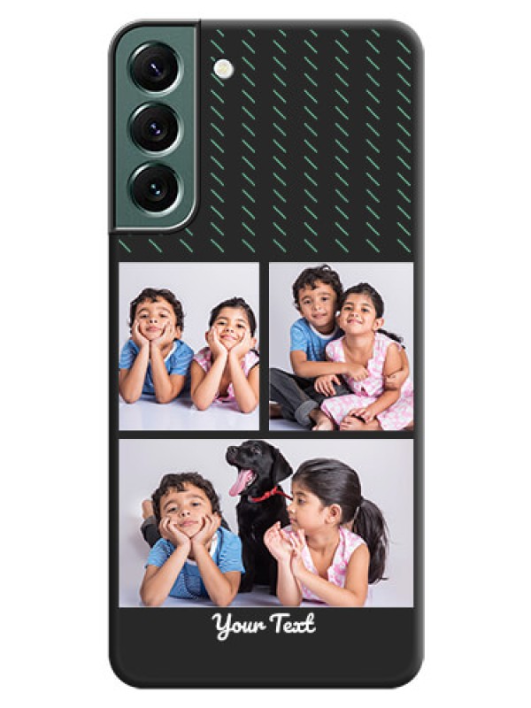 Custom Cross Dotted Pattern with 2 Image Holder on Personalised Space Black Soft Matte Cases - Galaxy S22 Plus 5G