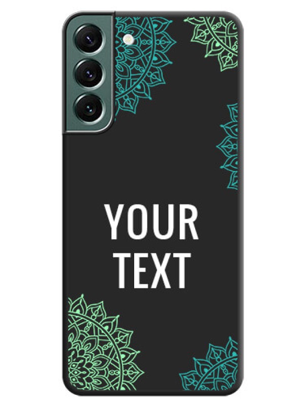Custom Your Name with Floral Design on Space Black Custom Soft Matte Back Cover - Galaxy S22 Plus 5G