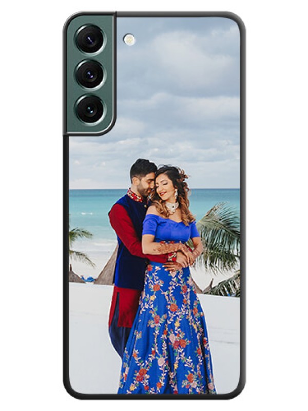 Custom Full Single Pic Upload On Space Black Personalized Soft Matte Phone Covers -Samsung Galaxy S22 Plus 5G