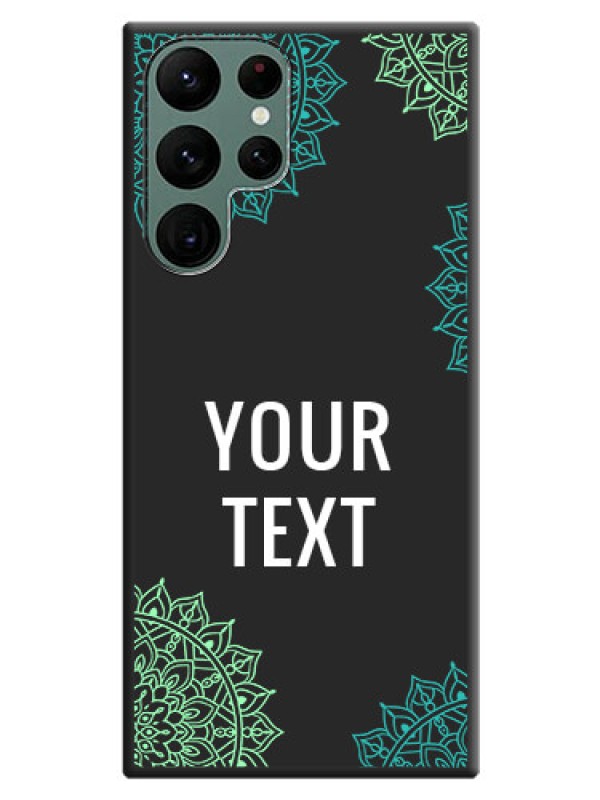 Custom Your Name with Floral Design on Space Black Custom Soft Matte Back Cover - Galaxy S22 Ultra 5G