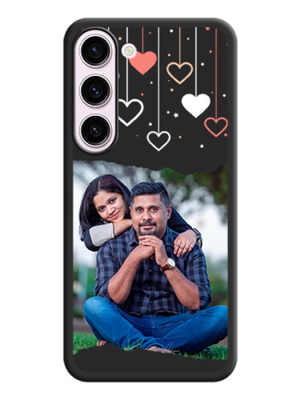 Custom Love Hangings with Splash Wave Picture on Space Black Custom Soft Matte Phone Back Cover - Samsung Galaxy S23 5G