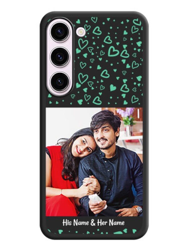 Custom Sea Green Indefinite Love Pattern on Photo on Space Black Soft Matte Mobile Cover - Samsung Galaxy S23 5G
