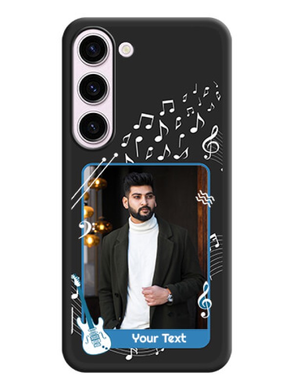 Custom Musical Theme Design with Text on Photo on Space Black Soft Matte Mobile Case - Samsung Galaxy S23 5G