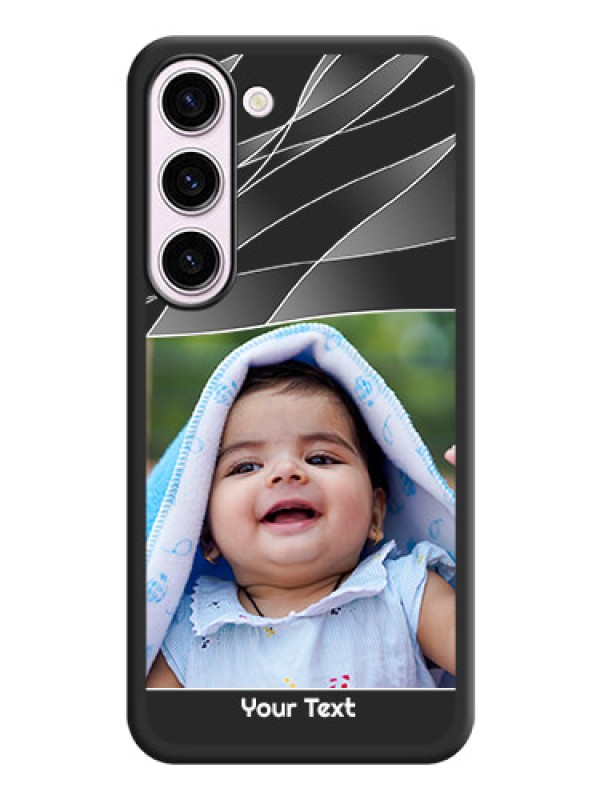 Custom Mixed Wave Lines on Photo on Space Black Soft Matte Mobile Cover - Samsung Galaxy S23 5G
