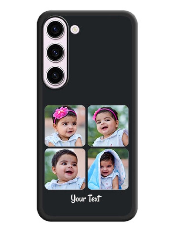 Custom Floral Art with 6 Image Holder on Photo on Space Black Soft Matte Mobile Case - Samsung Galaxy S23 5G