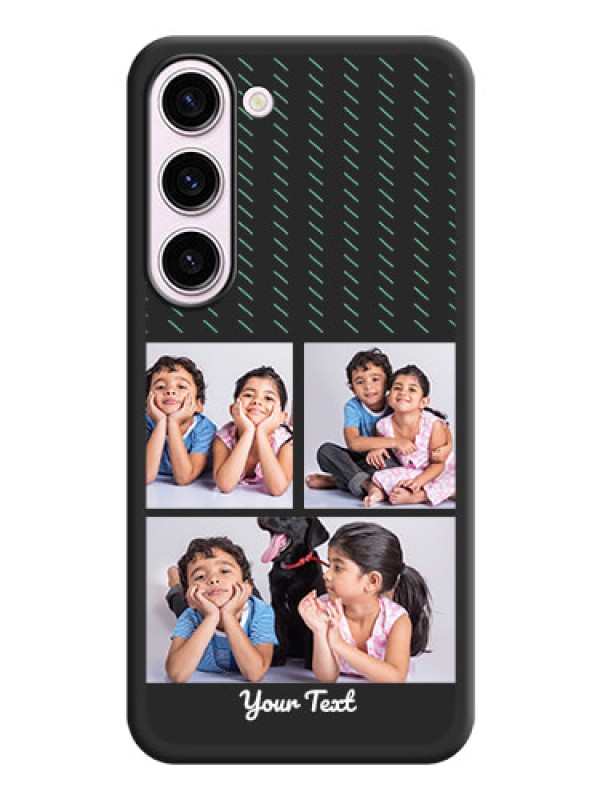 Custom Cross Dotted Pattern with 2 Image Holder  on Personalised Space Black Soft Matte Cases - Samsung Galaxy S23 5G