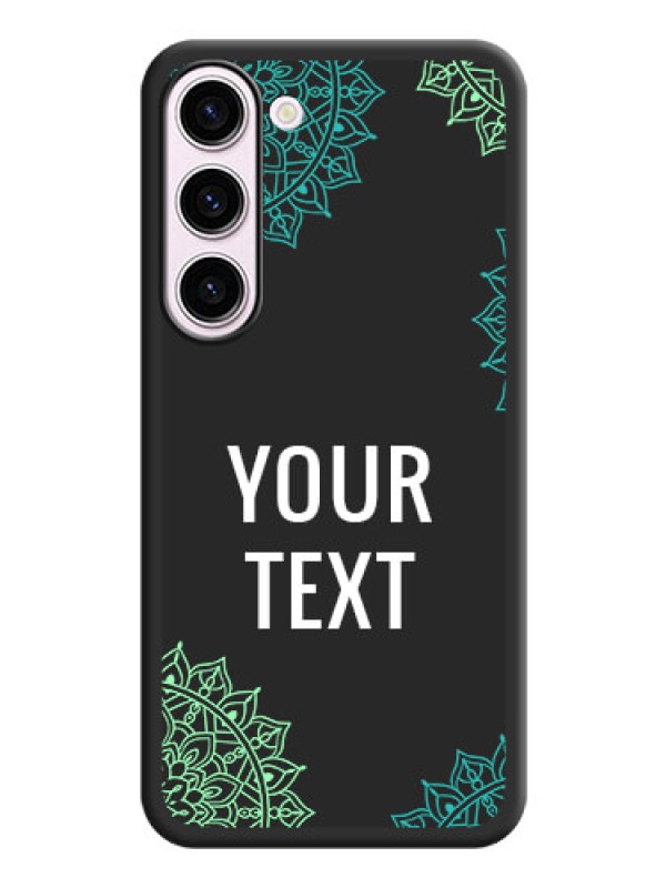 Custom Your Name with Floral Design on Space Black Custom Soft Matte Back Cover - Samsung Galaxy S23 5G