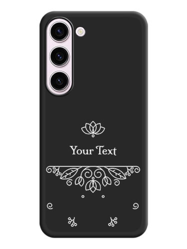 Custom Lotus Garden Custom Text On Space Black Personalized Soft Matte Phone Covers -Samsung Galaxy S23 5G