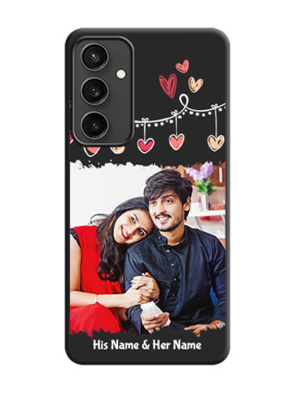 Custom Miniature Love Symbols with Name on Space Black Custom Soft Matte Back Cover - Galaxy S23 FE 5G