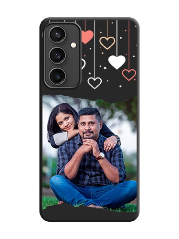 Custom Love Hangings with Splash Wave Picture on Space Black Custom Soft Matte Phone Back Cover - Galaxy S23 FE 5G