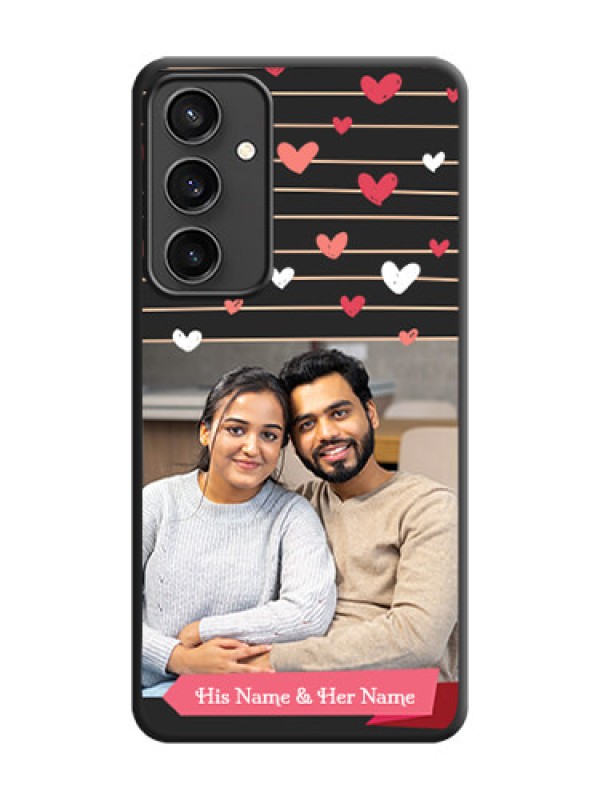 Custom Love Pattern with Name on Pink Ribbon - Photo on Space Black Soft Matte Back Cover - Galaxy S23 FE 5G