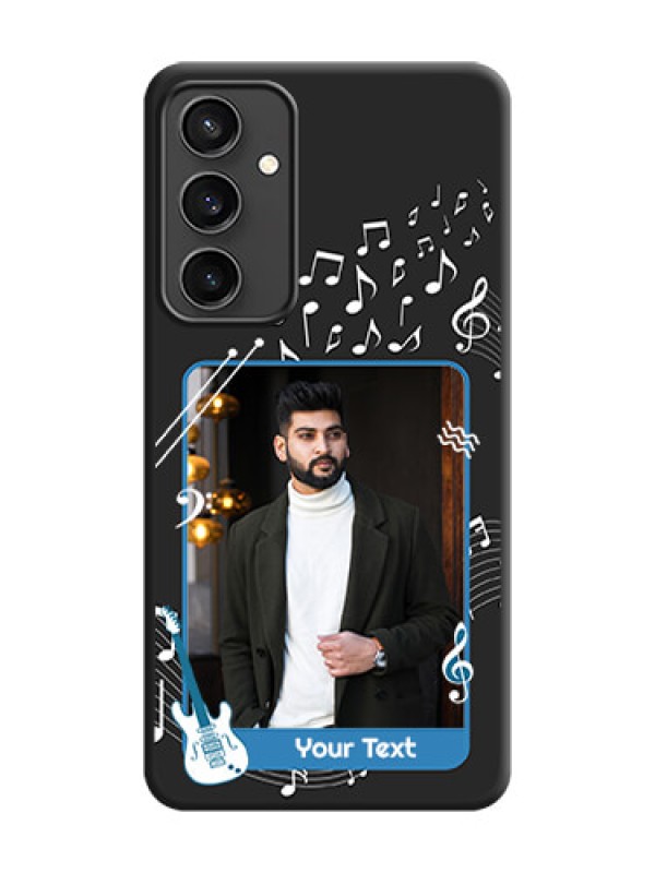 Custom Musical Theme Design with Text - Photo on Space Black Soft Matte Mobile Case - Galaxy S23 FE 5G