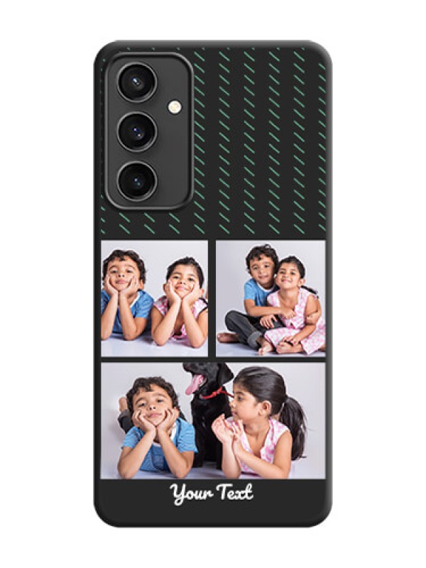 Custom Cross Dotted Pattern with 2 Image Holder on Personalised Space Black Soft Matte Cases - Galaxy S23 FE 5G