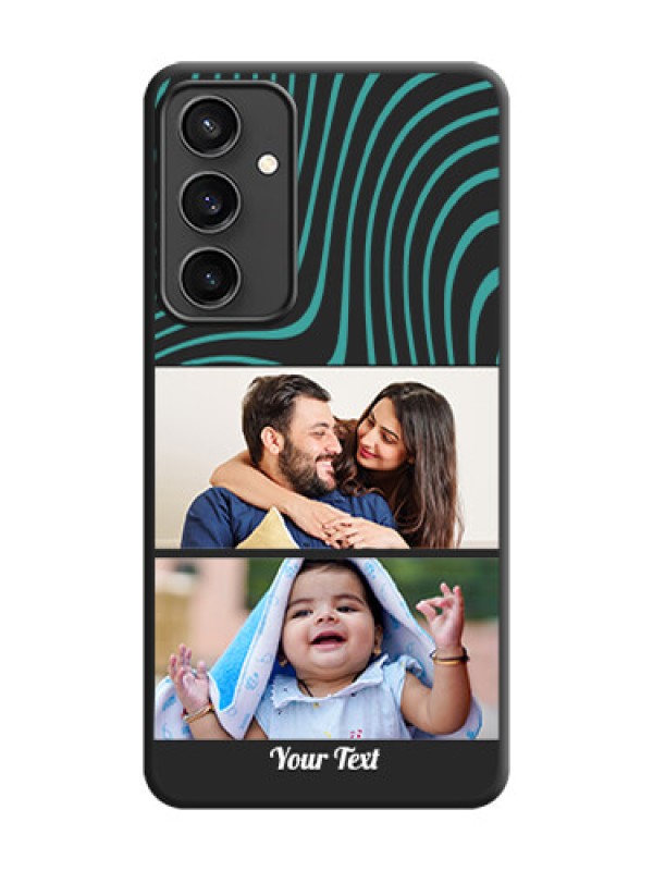 Custom Wave Pattern with 2 Image Holder on Space Black Personalized Soft Matte Phone Covers - Galaxy S23 FE 5G