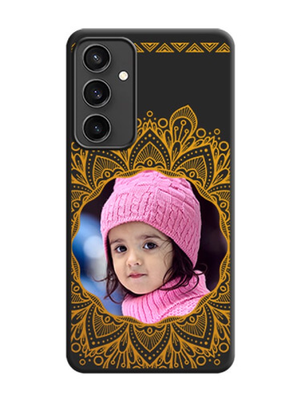 Custom Round Image with Floral Design - Photo on Space Black Soft Matte Mobile Cover - Galaxy S23 FE 5G