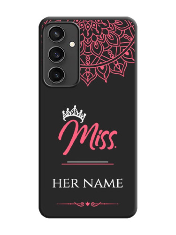 Custom Mrs Name with Floral Design on Space Black Personalized Soft Matte Phone Covers - Galaxy S23 FE 5G