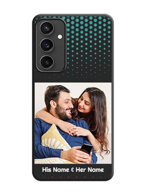 Custom Faded Dots with Grunge Photo Frame and Text on Space Black Custom Soft Matte Phone Cases - Galaxy S23 FE 5G