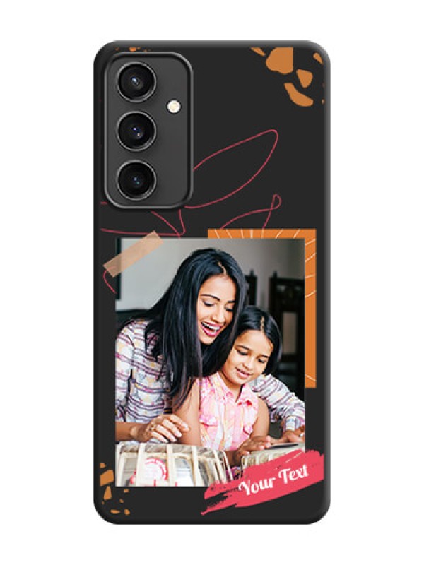 Custom Orange Photo Frame on Space Black Custom Soft Matte Phone Back Cover - Galaxy S23 FE 5G