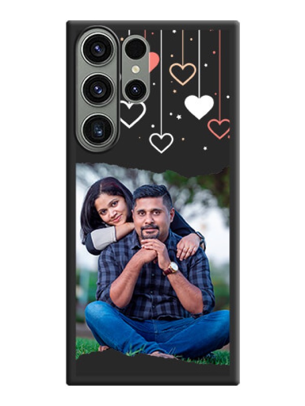 Custom Love Hangings with Splash Wave Picture on Space Black Custom Soft Matte Phone Back Cover - Samsung Galaxy S23 Ultra 5G