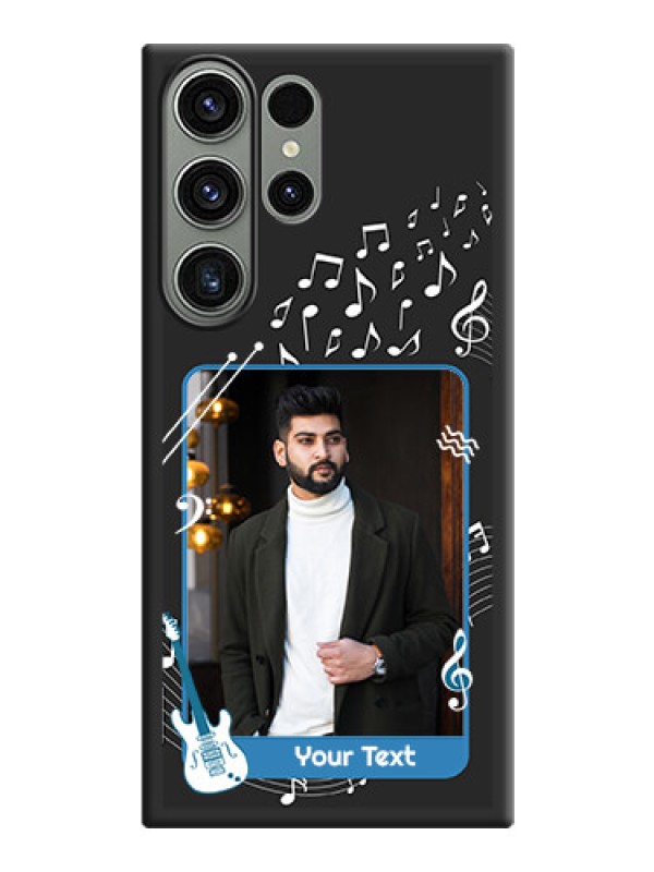 Custom Musical Theme Design with Text on Photo on Space Black Soft Matte Mobile Case - Samsung Galaxy S23 Ultra 5G