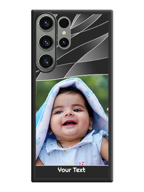 Custom Mixed Wave Lines on Photo on Space Black Soft Matte Mobile Cover - Samsung Galaxy S23 Ultra 5G