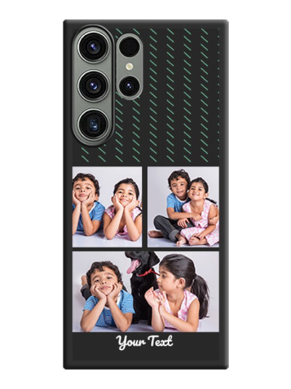 Custom Cross Dotted Pattern with 2 Image Holder  on Personalised Space Black Soft Matte Cases - Samsung Galaxy S23 Ultra 5G