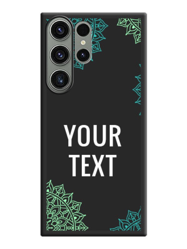 Custom Your Name with Floral Design on Space Black Custom Soft Matte Back Cover - Samsung Galaxy S23 Ultra 5G