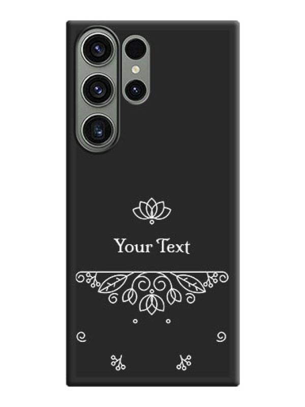 Custom Lotus Garden Custom Text On Space Black Personalized Soft Matte Phone Covers -Samsung Galaxy S23 Ultra 5G