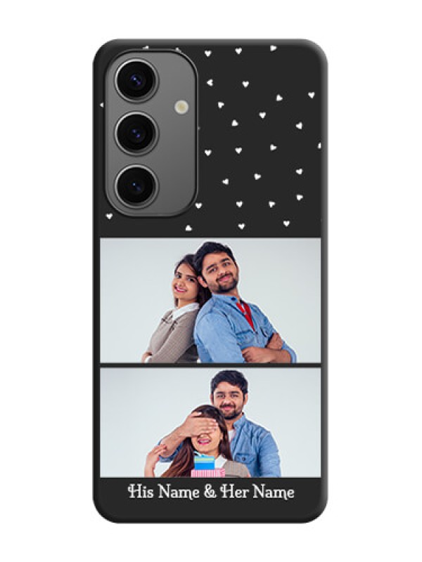 Custom Miniature Love Symbols with Name on Space Black Custom Soft Matte Back Cover - Galaxy S24 5G