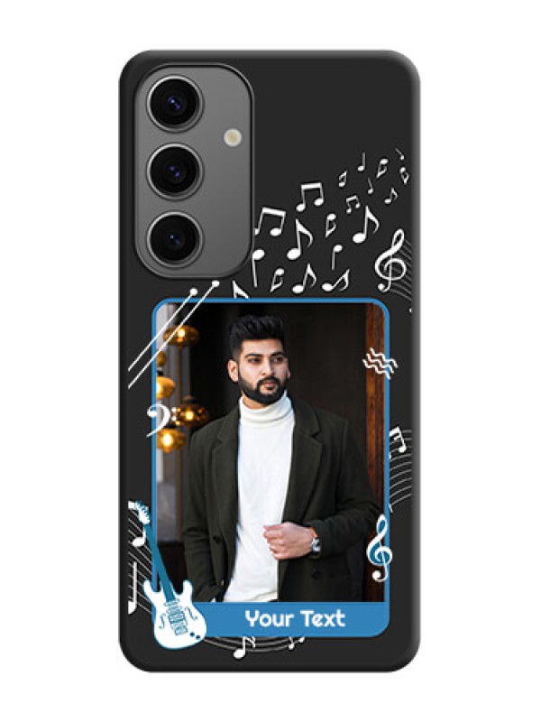 Custom Musical Theme Design with Text - Photo on Space Black Soft Matte Mobile Case - Galaxy S24 5G