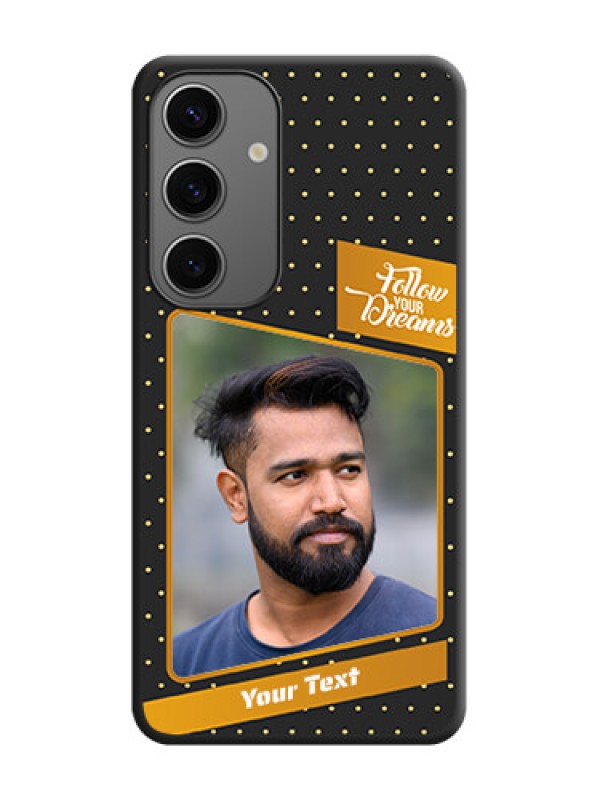 Custom Follow Your Dreams with White Dots on Space Black Custom Soft Matte Phone Cases - Galaxy S24 5G
