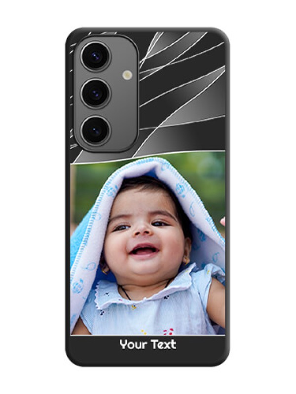 Custom Mixed Wave Lines - Photo on Space Black Soft Matte Mobile Cover - Galaxy S24 5G