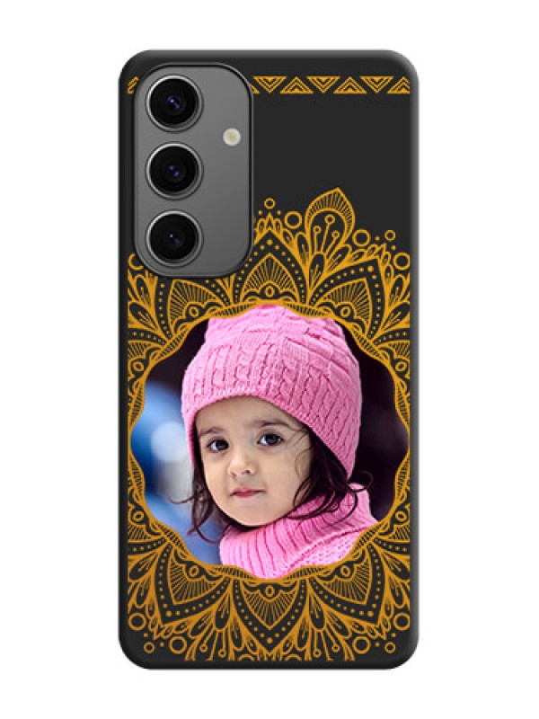 Custom Round Image with Floral Design - Photo on Space Black Soft Matte Mobile Cover - Galaxy S24 5G
