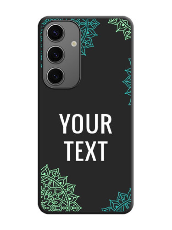 Custom Your Name with Floral Design on Space Black Custom Soft Matte Back Cover - Galaxy S24 5G