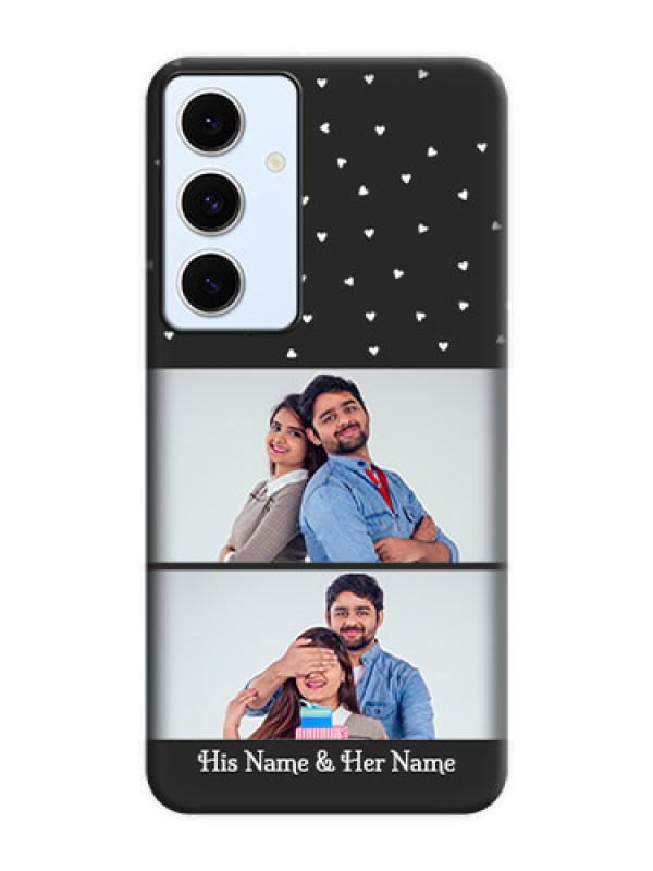 Custom Miniature Love Symbols with Name On Space Black Custom Soft Matte Mobile Back Cover - Galaxy S24 FE 5G