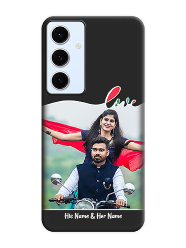 Custom Fall in Love Pattern with Picture on Photo On Space Black Custom Soft Matte Mobile Back Cover - Galaxy S24 FE 5G