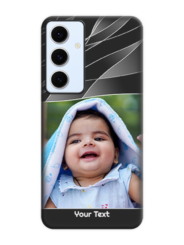 Custom Mixed Wave Lines on Photo On Space Black Custom Soft Matte Mobile Back Cover - Galaxy S24 FE 5G