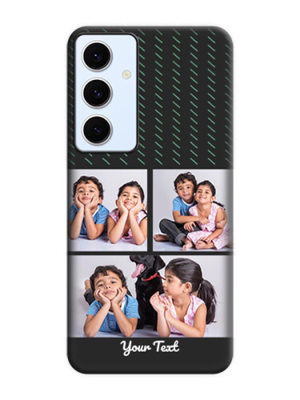 Custom Cross Dotted Pattern with 2 Image Holder On Space Black Custom Soft Matte Mobile Back Cover - Galaxy S24 FE 5G