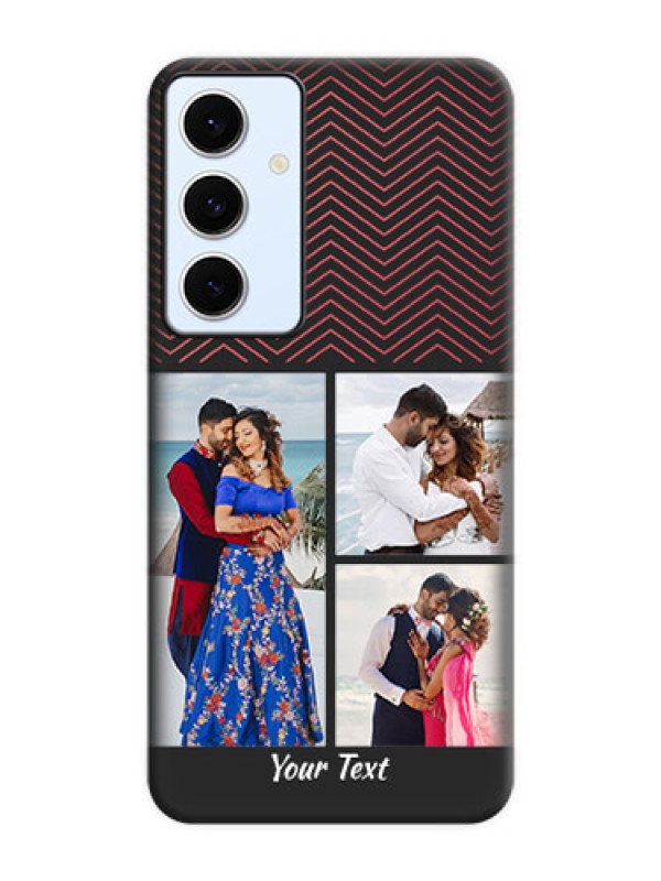 Custom Wave Pattern with 3 Image Holder On Space Black Custom Soft Matte Mobile Back Cover - Galaxy S24 FE 5G