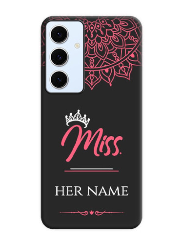 Custom Mrs Name with Floral Design On Space Black Custom Soft Matte Mobile Back Cover - Galaxy S24 FE 5G